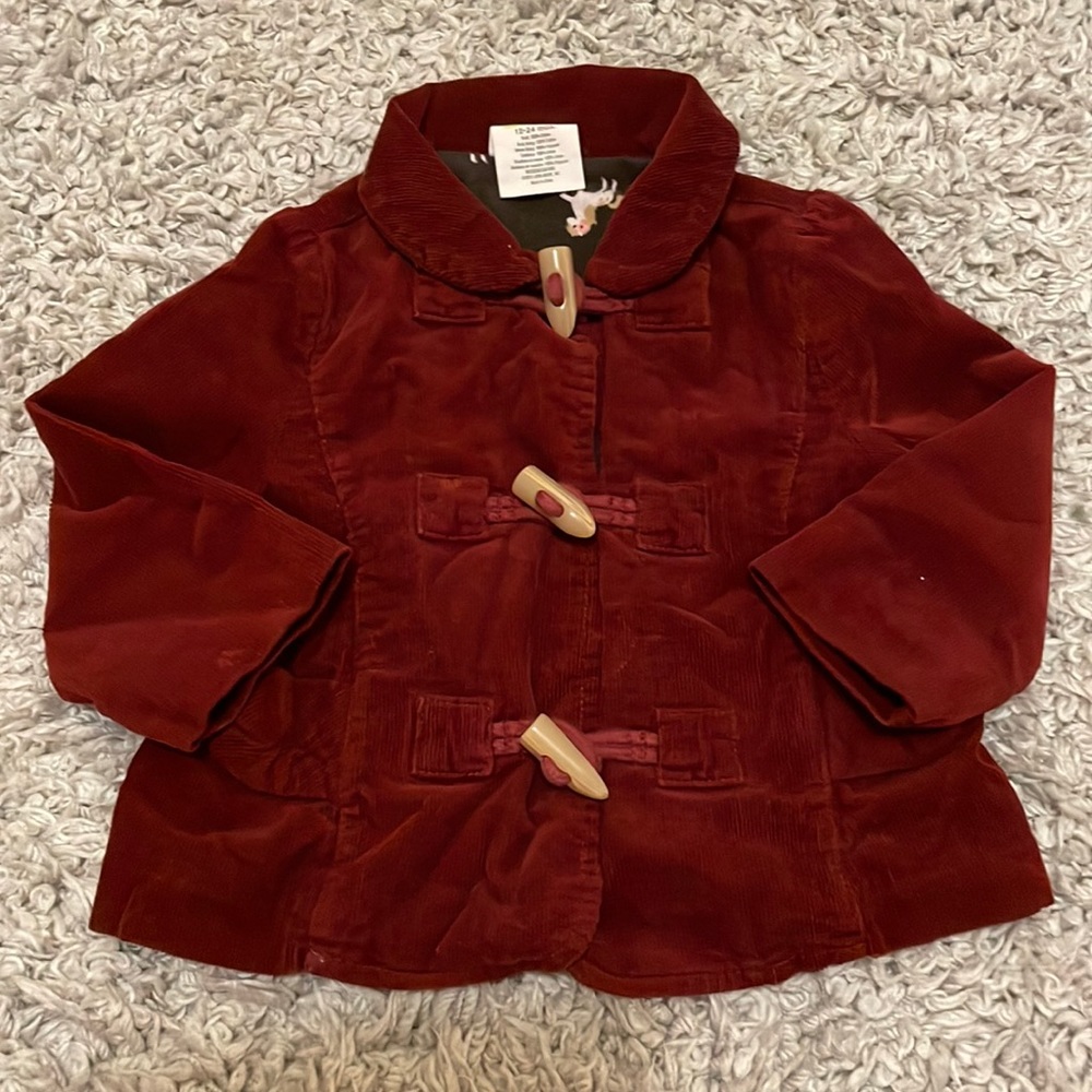 2011 Crazy 8 Burgundy Corduroy Jacket w/Toggle Buttons